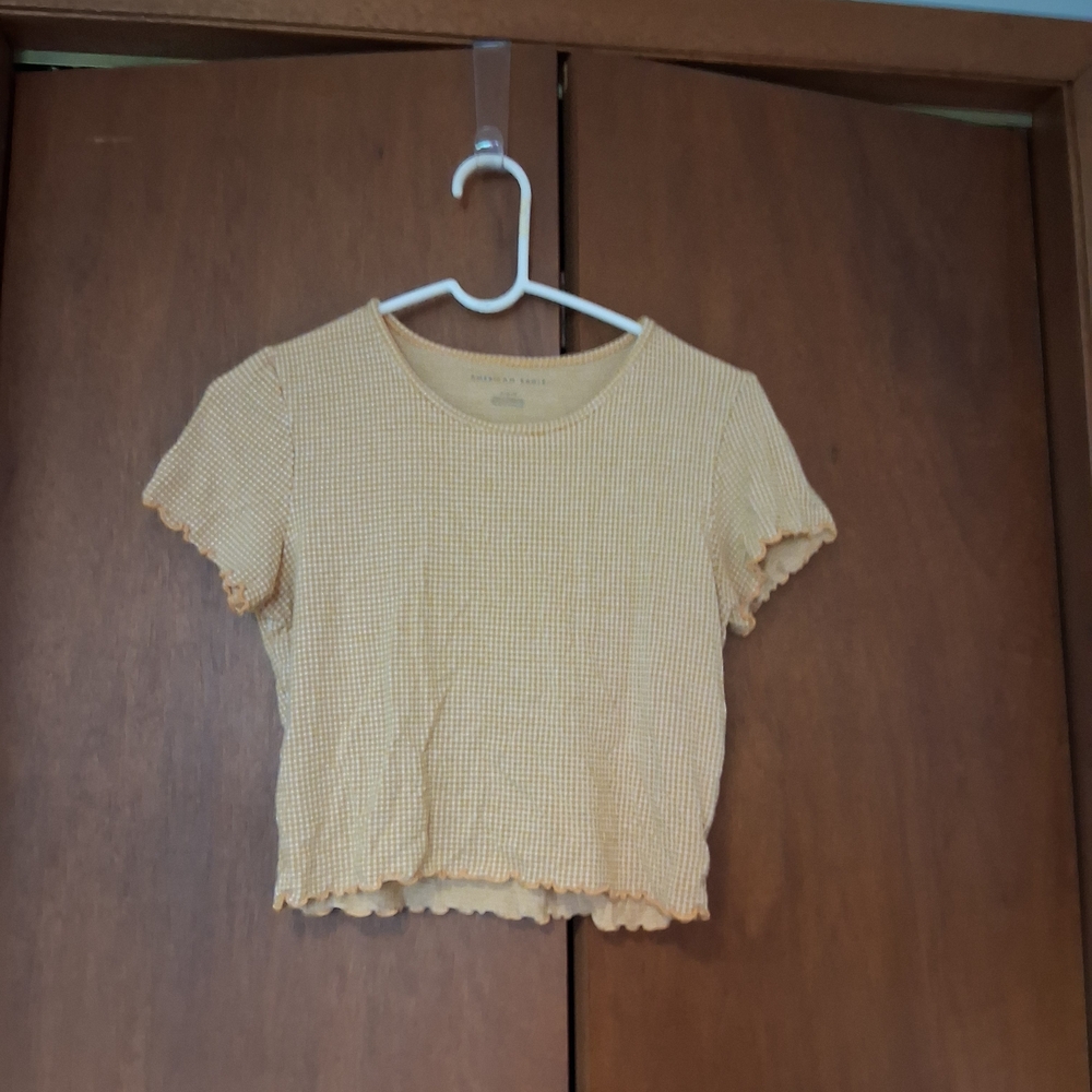 Yellow Gingham Crop Top